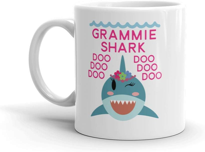 Shark Grammie Ceramic Coffee Mug Birthday Mother's Day Christmas For Mom Mother Grandma - Wozzi Free