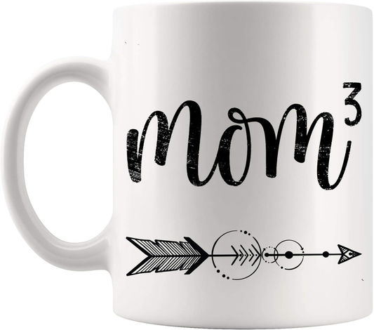 Mom Mug Cup - Womens Mom3 Mom Cubed Mother of Three Mama of 3 for Birthdays Mothers Day Kid for Birthday - Wozzi Free