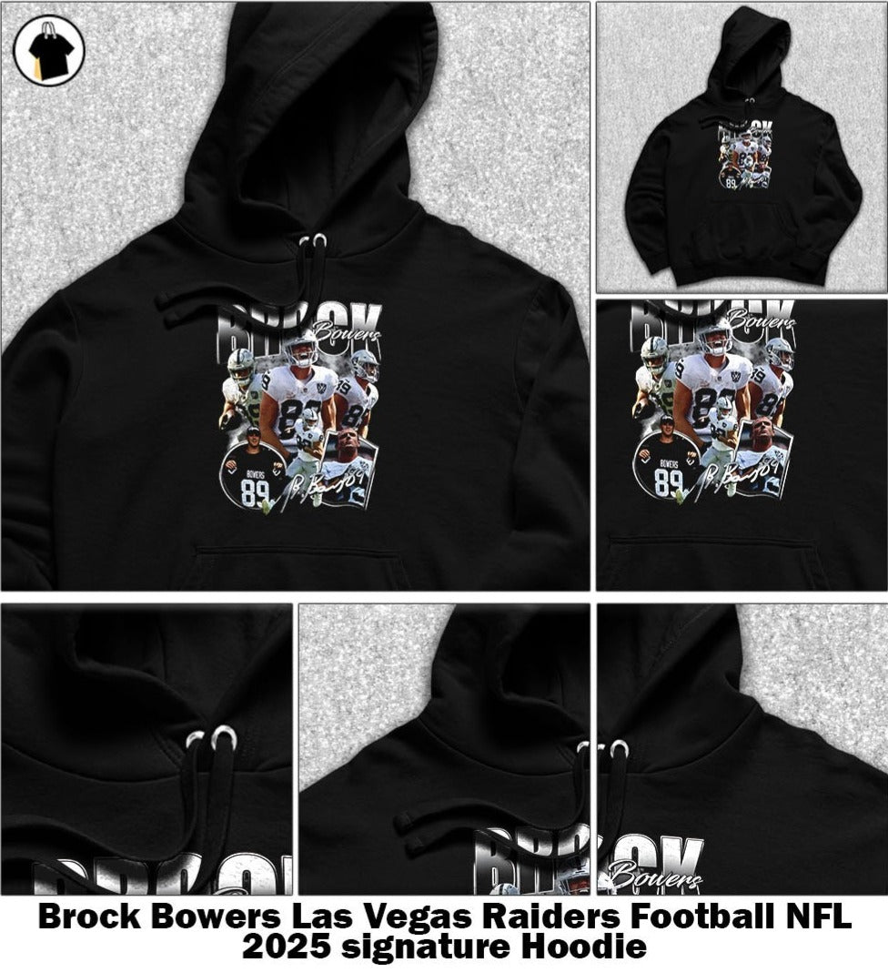 Brock Bowers Las Vegas Raiders Football NFL 2025 signature shirt, Hoodie