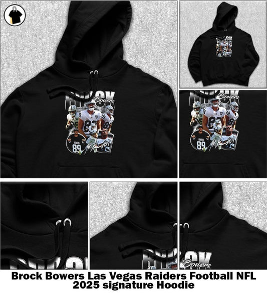 Brock Bowers Las Vegas Raiders Football NFL 2025 signature shirt, Hoodie