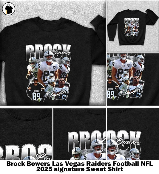 Brock Bowers Las Vegas Raiders Football NFL 2025 signature shirt, Sweatshirt
