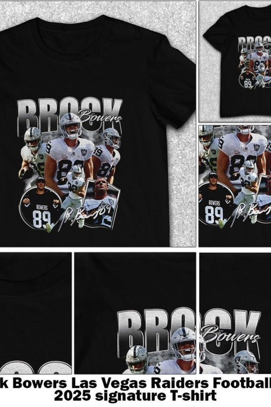 Brock Bowers Las Vegas Raiders Football NFL 2025 signature shirt, T-Shirt