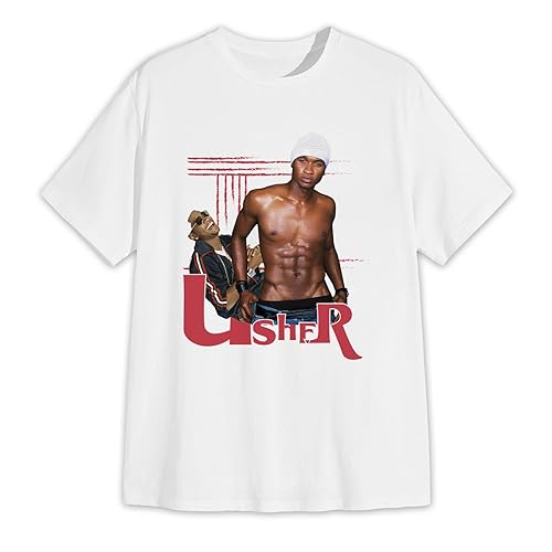 Usher Rapper T-Shirt – Retro Graphic Fan Tee, Vintage R&B Shirt - Wozzi Free