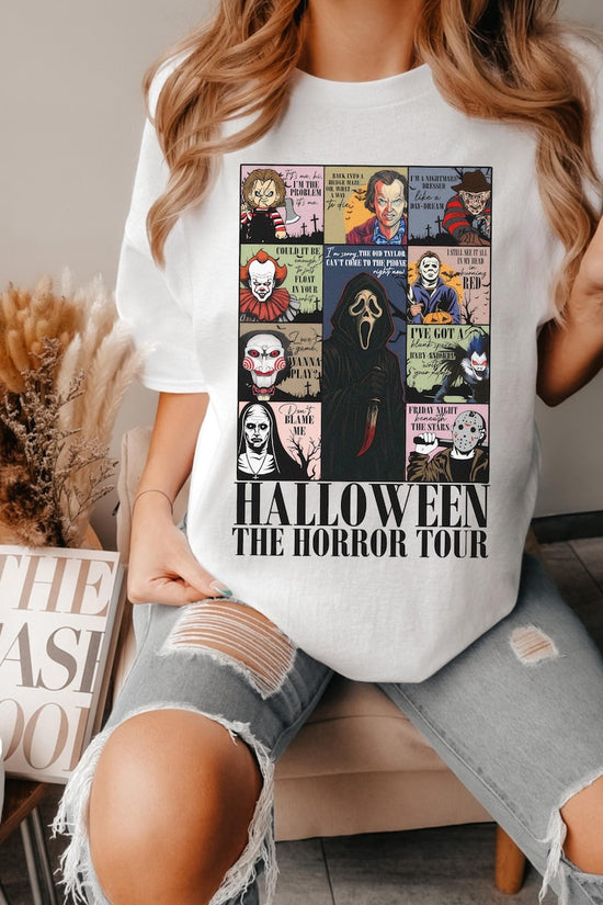 Retro Horror Characters Halloween Shirt, Horror Movie Shirt, Halloween Lyrics Sweatshirt, Halloween Horror Nights 2025, Trick or Treat Shirt
