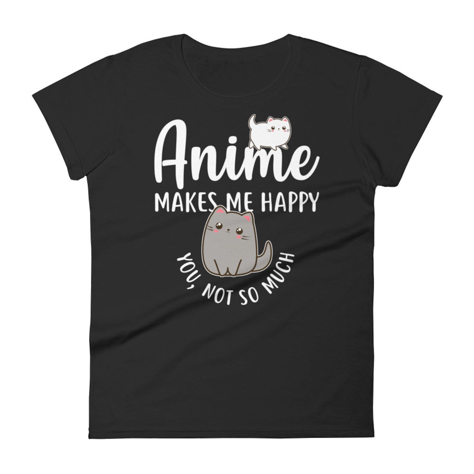 Funny Anime Shirt, Cute Manga Cat Lover Gift, Japanese T-shirt, Japan Tshirt, Nerd, Geek, Gaming, Otaku, Kawaii Meme Tee, White Pet Kitten