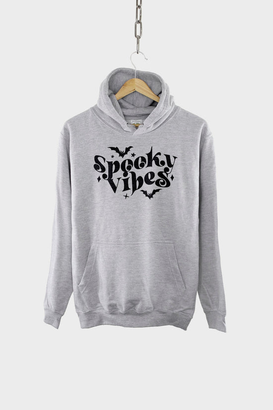 Halloween Retro Hoodie - Spooky Vibes Hoodie - Retro Font Halloween Hoodie - Retro Fall Hoodie For Halloween - Womens Retro Halloween Hoodie