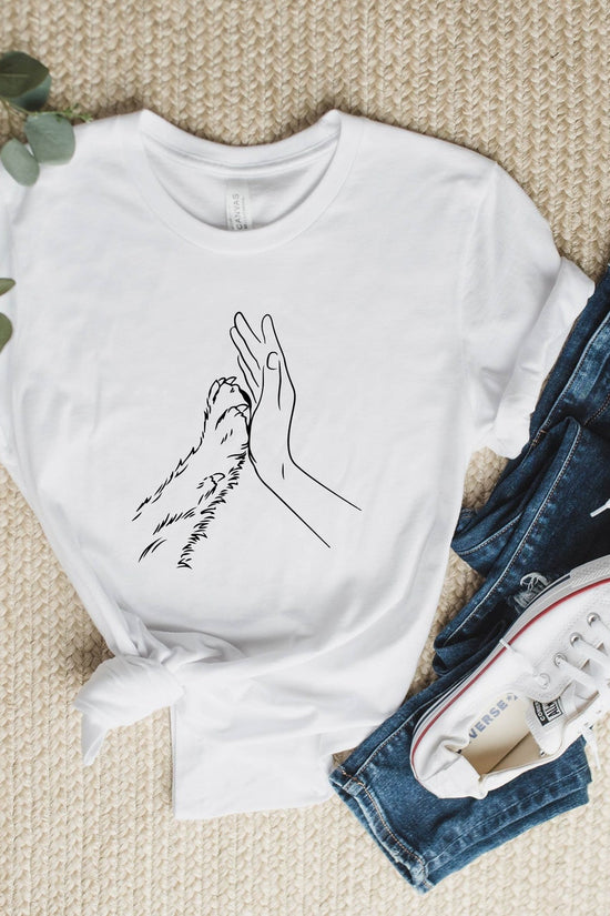 Human Hand and Paw Shirt, Dog Paw Animal Lover Shirt, Gift For Dog Lover, Pet Lover Owner Gifts, High Five Shirt, Dog Shirt, Dog Lover Shirt