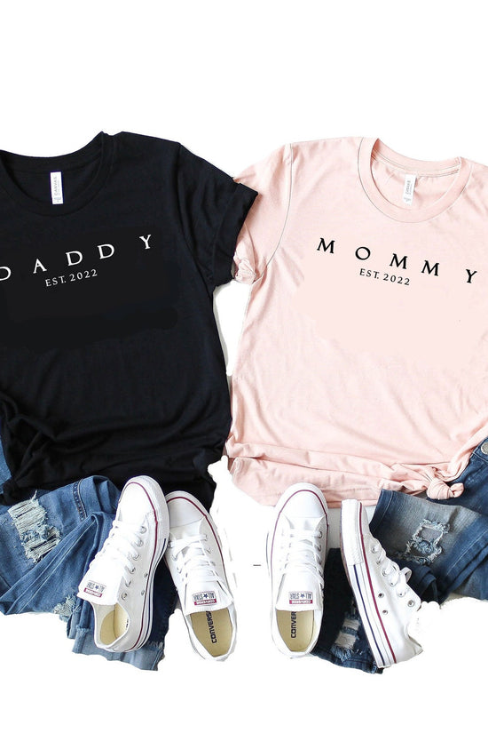 Mommy and Daddy Shirt - Mom and Dad Shirts - New Mom Shirt - New Dad Shirt, Mom and Dad Matching T-shirts