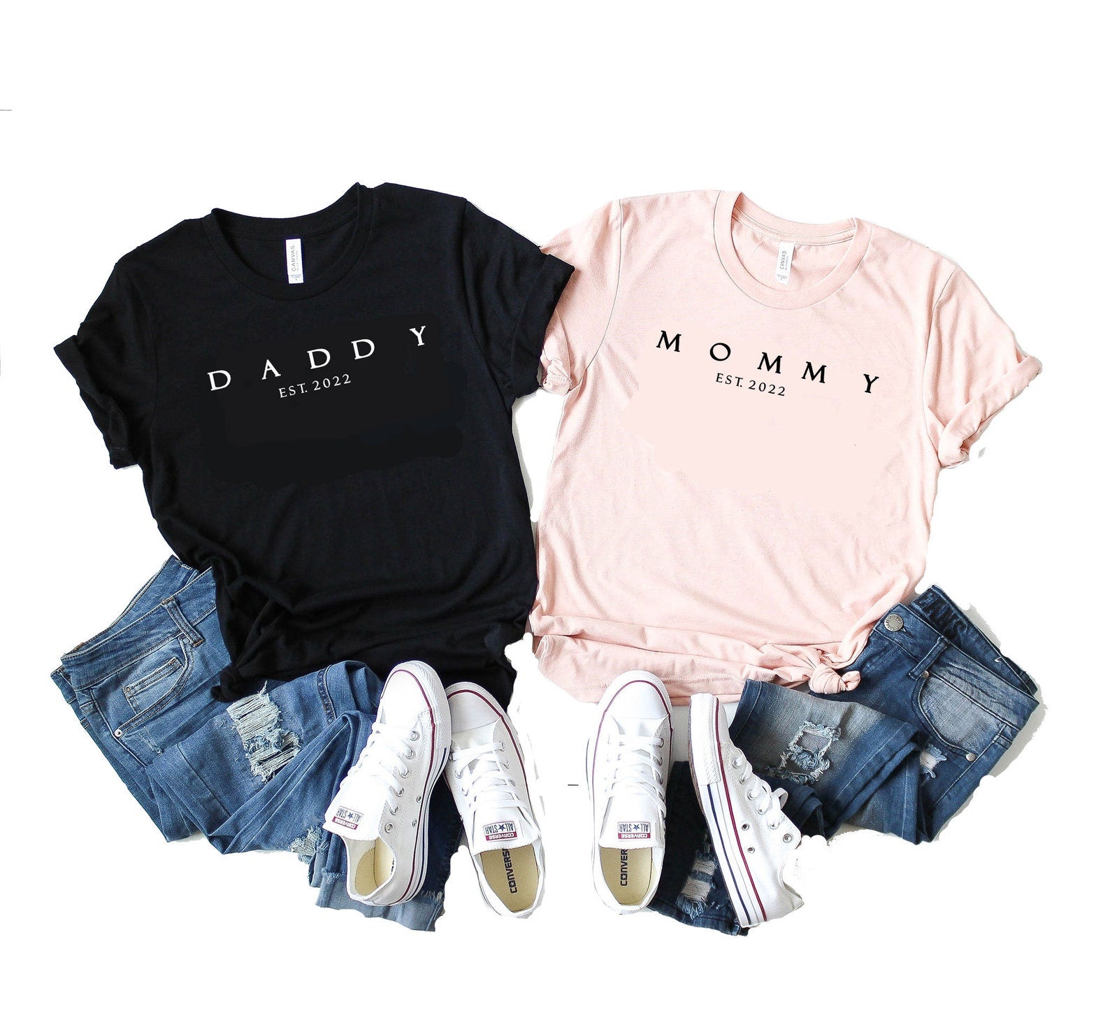Mommy and Daddy Shirt - Mom and Dad Shirts - New Mom Shirt - New Dad Shirt, Mom and Dad Matching T-shirts