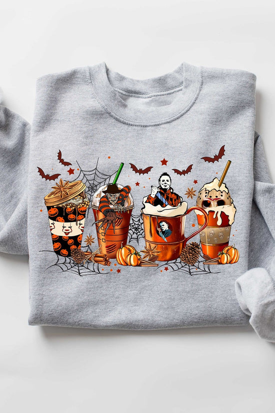 Skeleton Coffee Cups Sweatshirt, Coffee Cups Sweatshirt, Skull Coffee Cup Sweatshirt, Skeleton Halloween Sweatshirt, Coffee Lover Sweatshirt