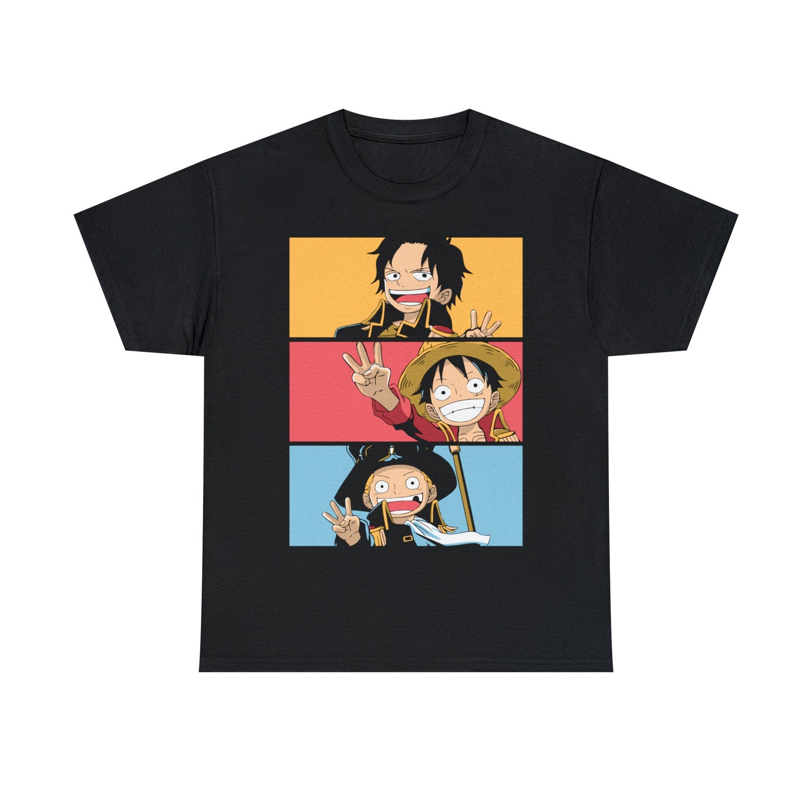 Luffy One Piece Anime Shirt, Straw Hat Pirates Manga Shirt, Luffy Brothers, Mugiwara Japanese Unisex Tee
