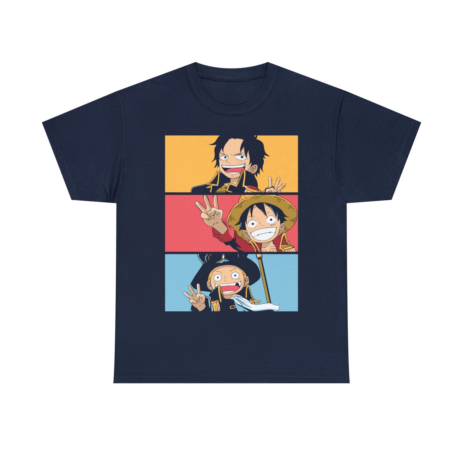 Luffy One Piece Anime Shirt, Straw Hat Pirates Manga Shirt, Luffy Brothers, Mugiwara Japanese Unisex Tee