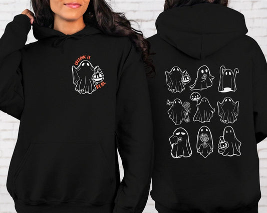 Halloween Ghost Hoodie, Halloween Hoodie Sweatshirt, Cute Spooky Shirt, Funny Ghost Sweatshirt Hoodie, Halloween Gifts Spooky Season Sweater