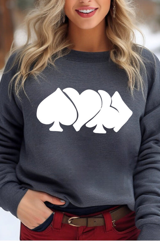 Card Sweatshirt, Deck Of Cards Gift, Casino Gambler Sweatshirts, Poker Cards Tee,