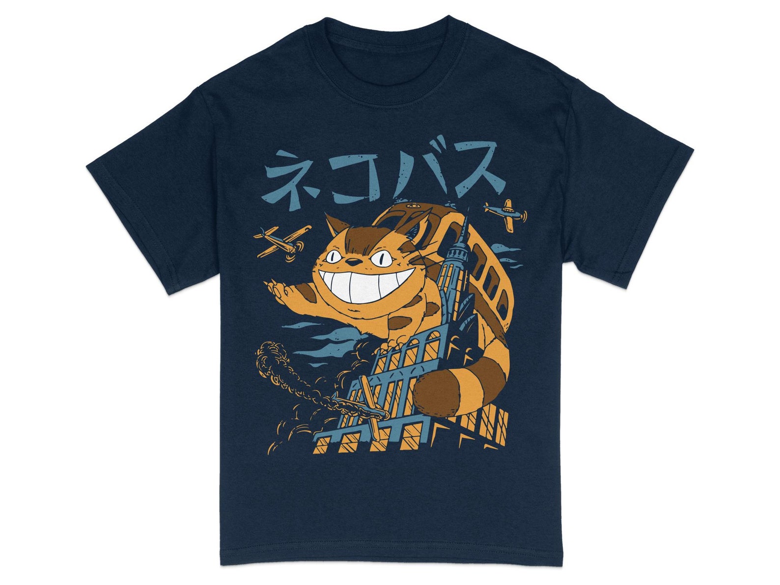 Vintage-Inspired Anime Cat T-Shirt, Retro Japanese Graphic Tee, Unisex Streetwear, Urban Cool Feline Design, Casual Tops for Fans
