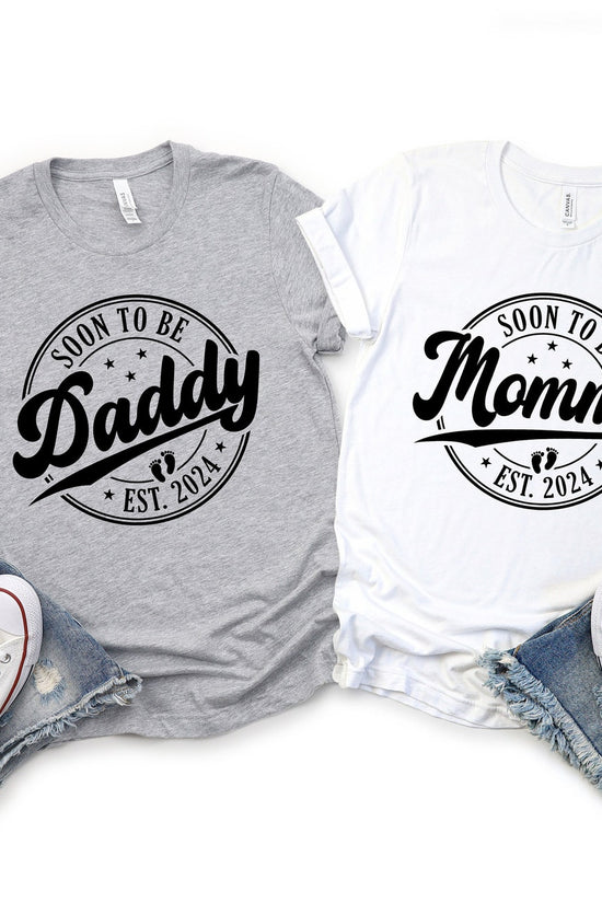 Soon to be Mommy shirt, Soon to be Daddy shirt, Mom and Dad Matching T-shirts