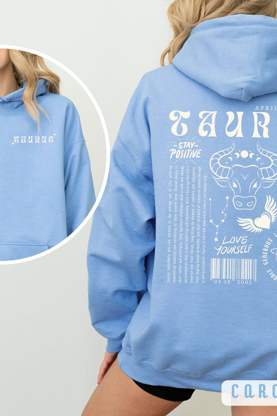 Taurus Hoodie Astrology Y2K Hoodie Zodiac Sign Gift Custom Birthday Gift Retro Graphic Sweatshirt Trendy Positive Words Shirt Taurus Gift