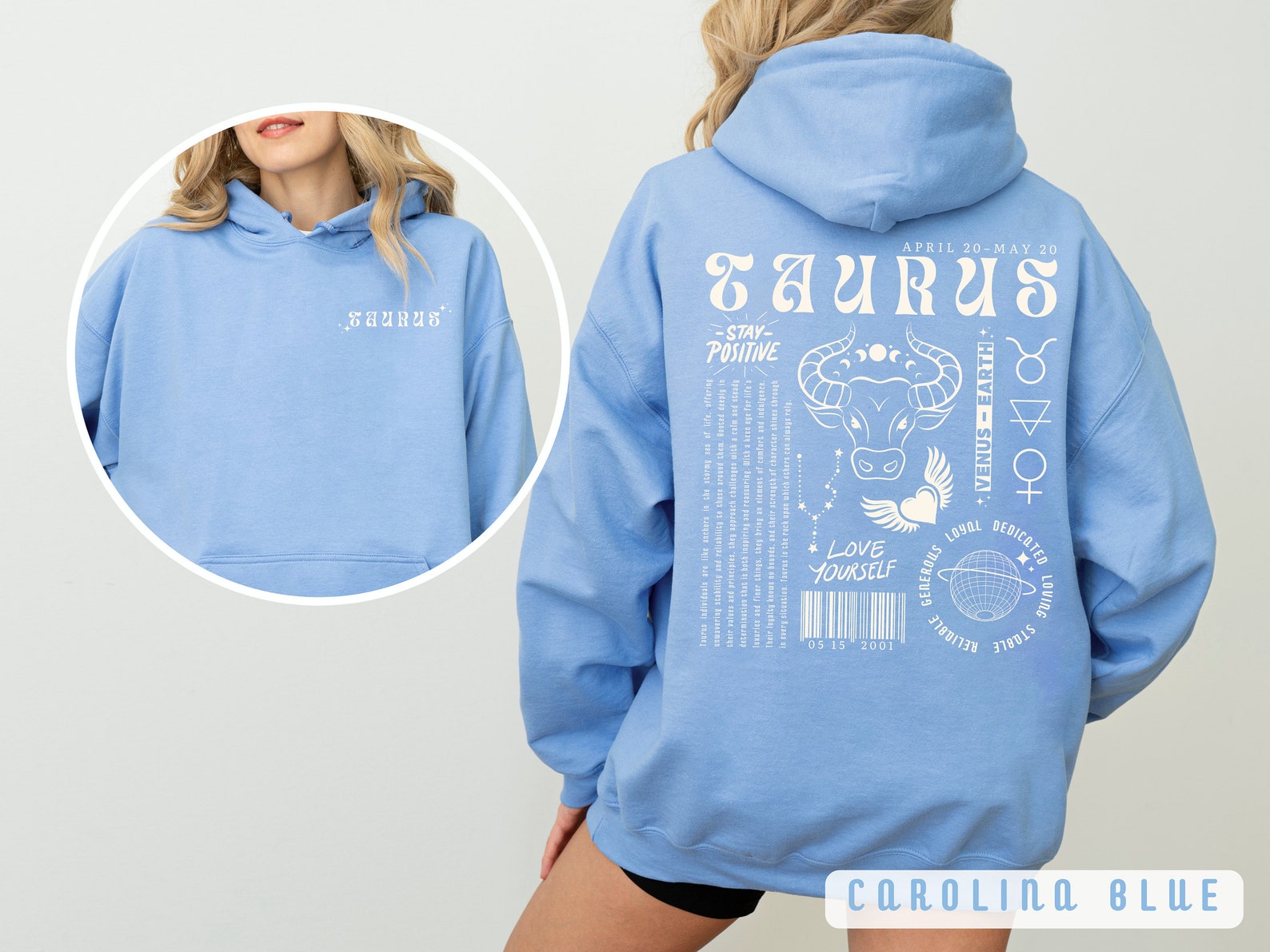 Taurus Hoodie Astrology Y2K Hoodie Zodiac Sign Gift Custom Birthday Gift Retro Graphic Sweatshirt Trendy Positive Words Shirt Taurus Gift