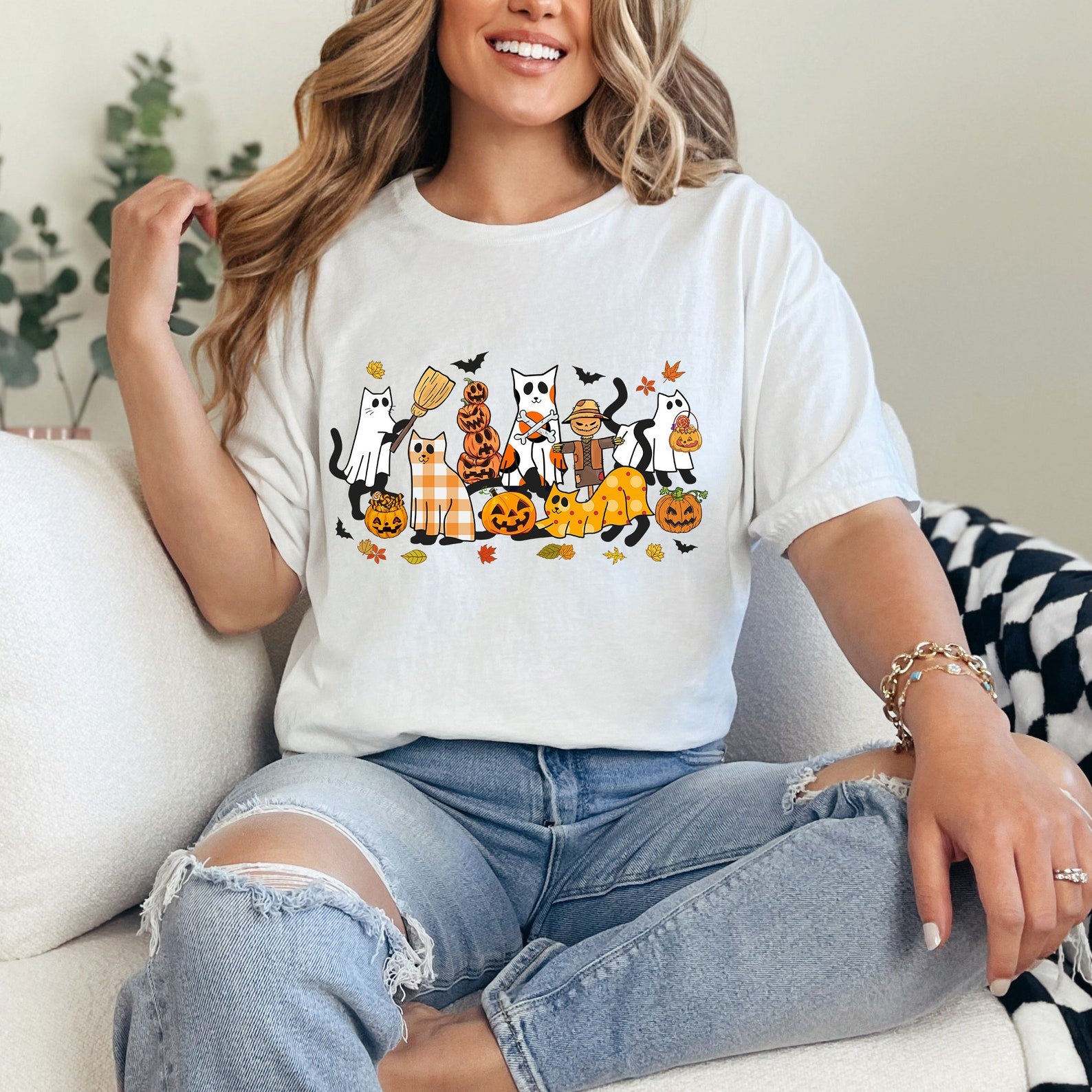 Black Cat Halloween, Ghost Cat Halloween, Halloween Cat Shirt, Sweatshirt, Halloween Sweatshirt