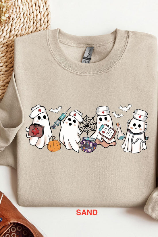 Ghost Nurse Halloween Sweatshirt, Halloween Nurse Shirt, Halloween Sweatshirt, Happy Halloween Shirt, Halloween Nurse Gift, Cute Nurse Shirt
