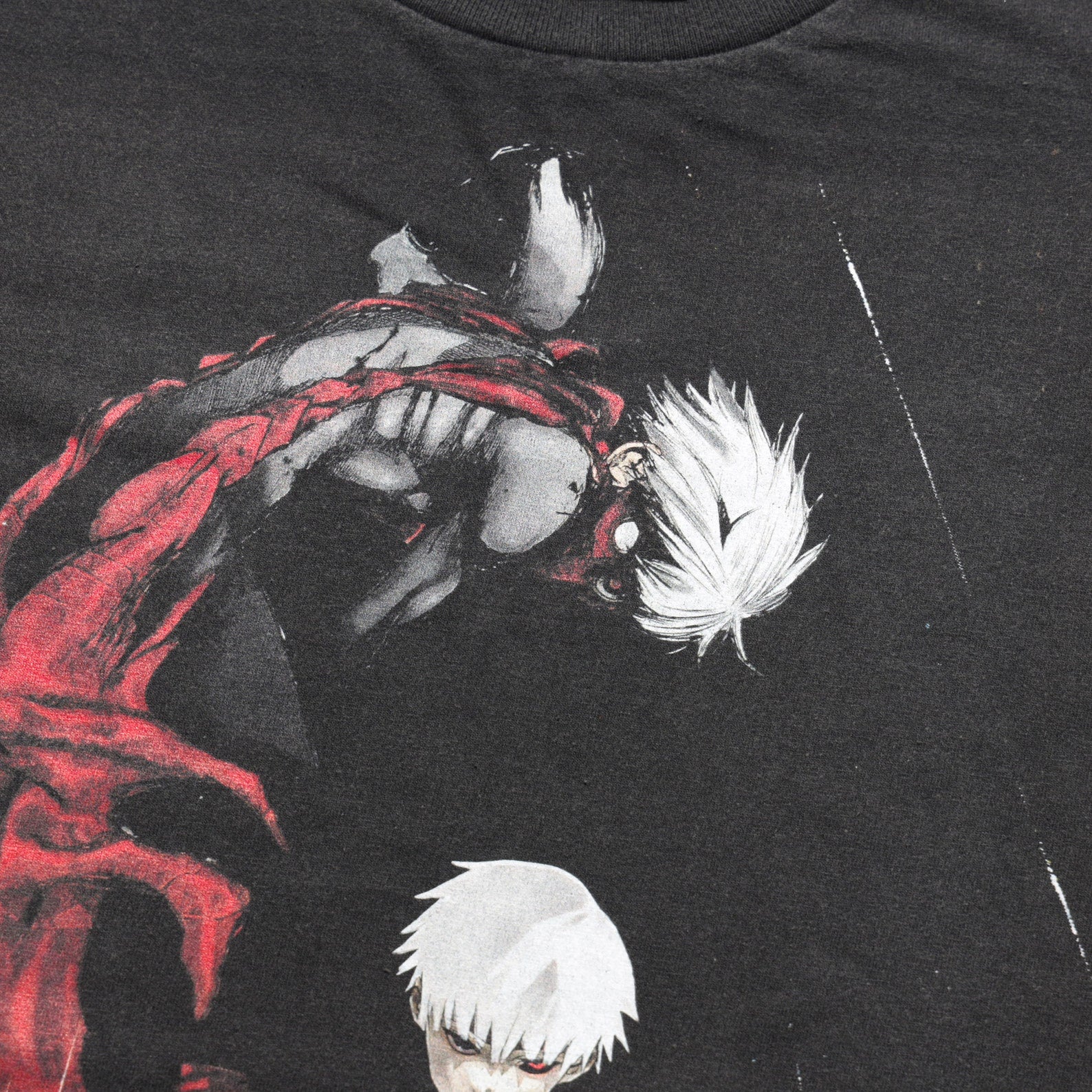 Kaneki kakuja Anime Washed Men's T-shirt Manga Character Graphic Shirt Anime Manga Vintage Cool T-shirt