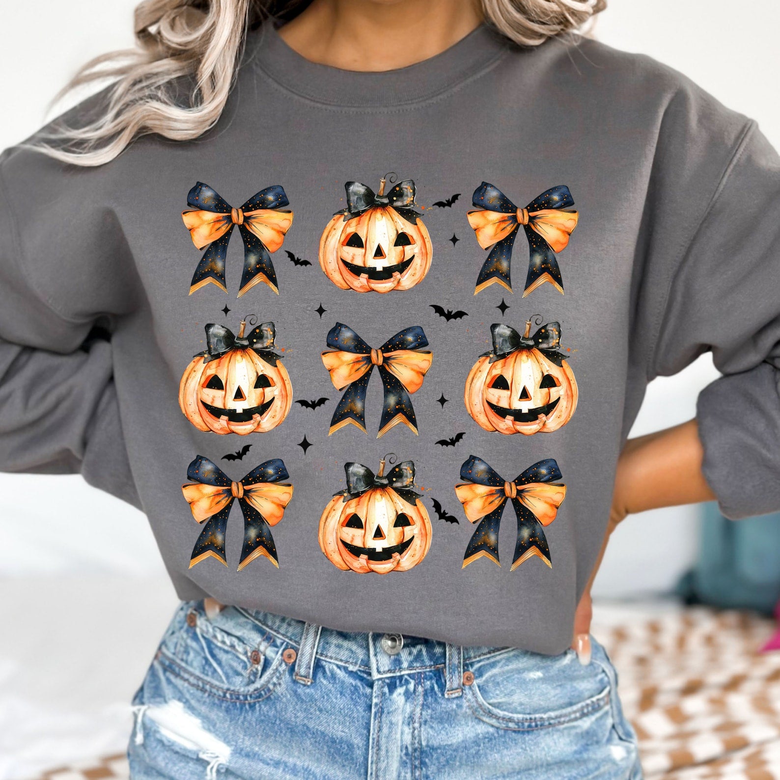 Halloween Pumpkin, Coquette Bow Halloween, Spooky Season, Halloween Shirt