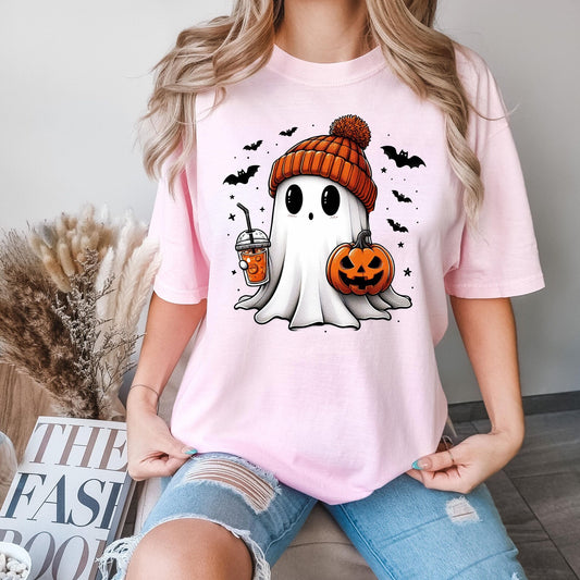 Cute Ghost Tee, Ghost Halloween T-Shirt, Halloween Women's Shirt, Halloween Pumpkin Shirt, Gift For Halloween, Halloween Tee