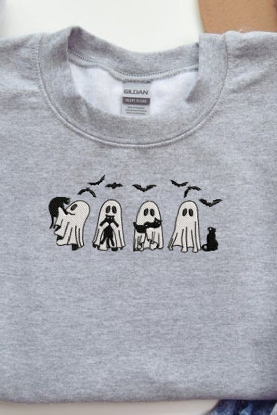 Halloween Sweatshirt-Ghost Sweatshirt-Halloween Embroidered Sweatshirt-Halloween Shirt-Halloween Sweater-Witch Shirt-Fall Sweatshirt-G3