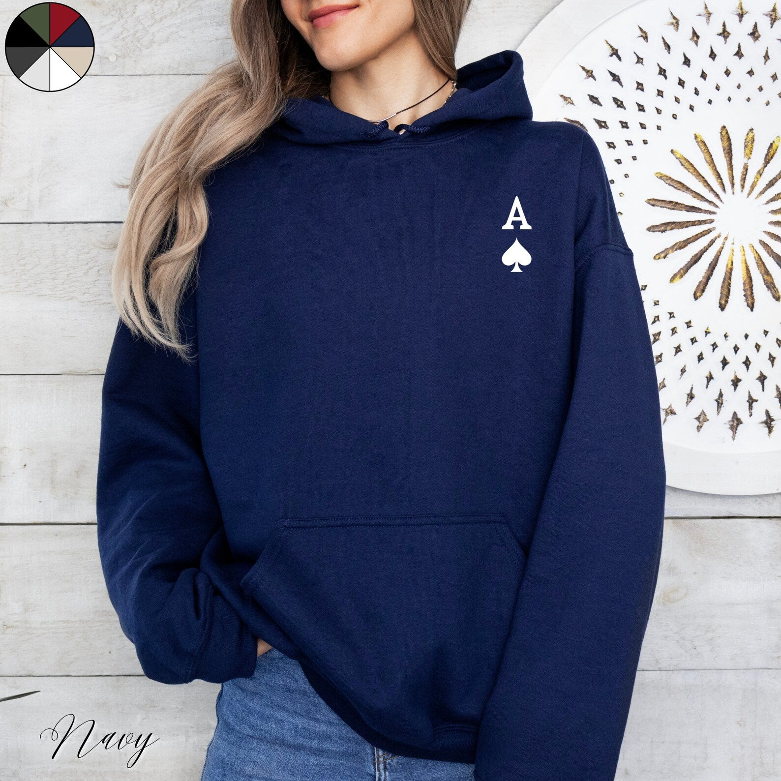 Ace of Spades Unisex Hoodie, Playing Card Hoodie, Poker Lover Hoodie, Card Game Hoodie, Symbol Hoody