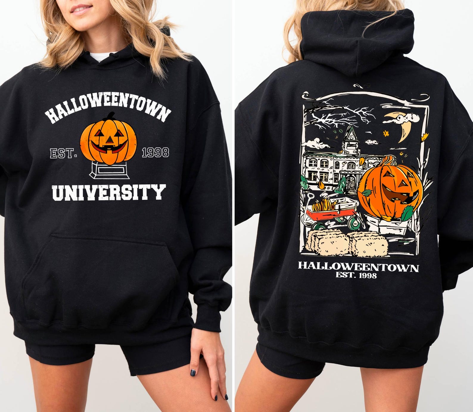 Halloweentown Est 1998 Hoodie,Front and Back Halloweentown University Hoodie,Vintage Halloweentown Hoodie,Cute Fall Hoodie,Retro Fall Hoodie