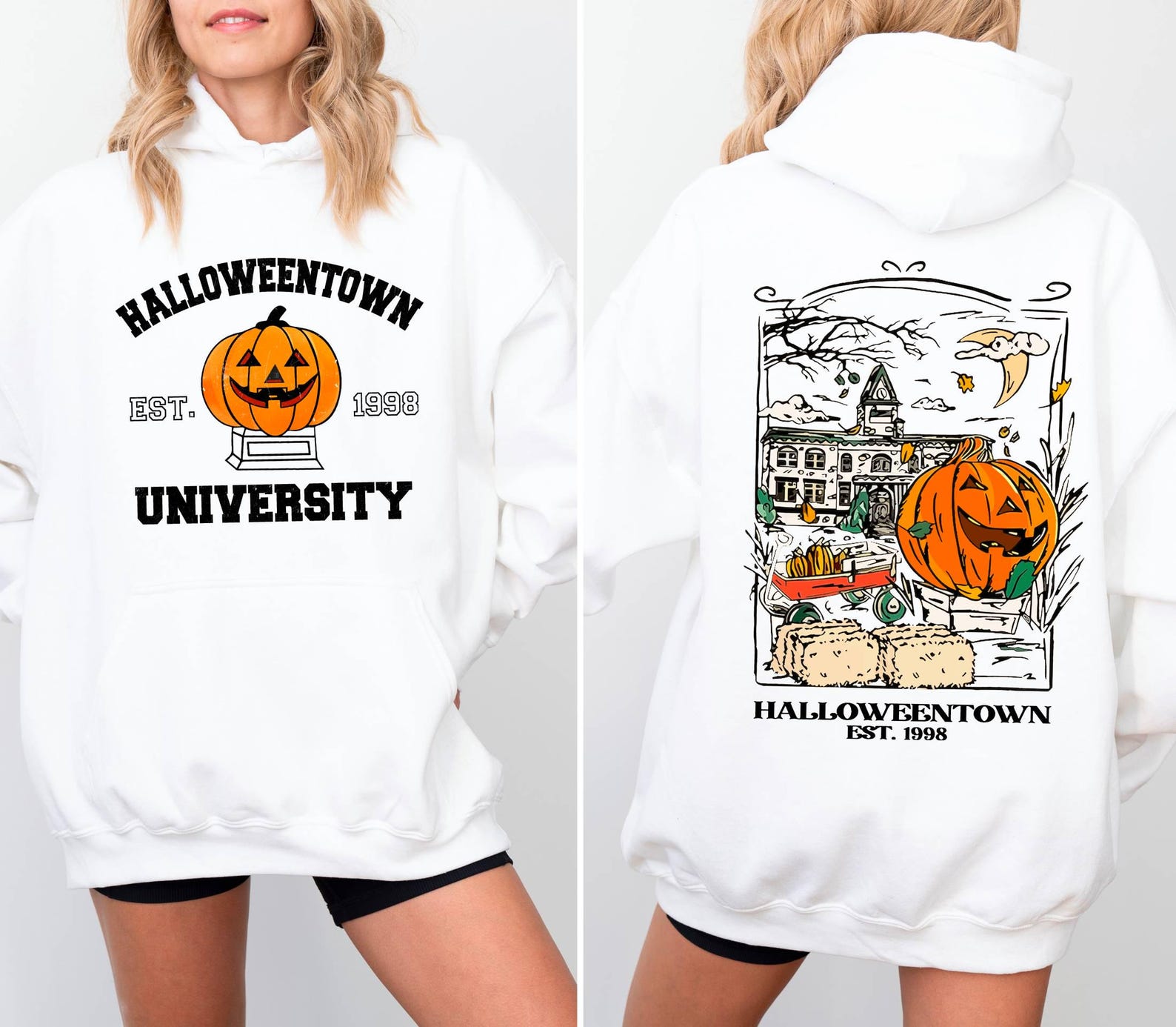 Halloweentown Est 1998 Hoodie,Front and Back Halloweentown University Hoodie,Vintage Halloweentown Hoodie,Cute Fall Hoodie,Retro Fall Hoodie