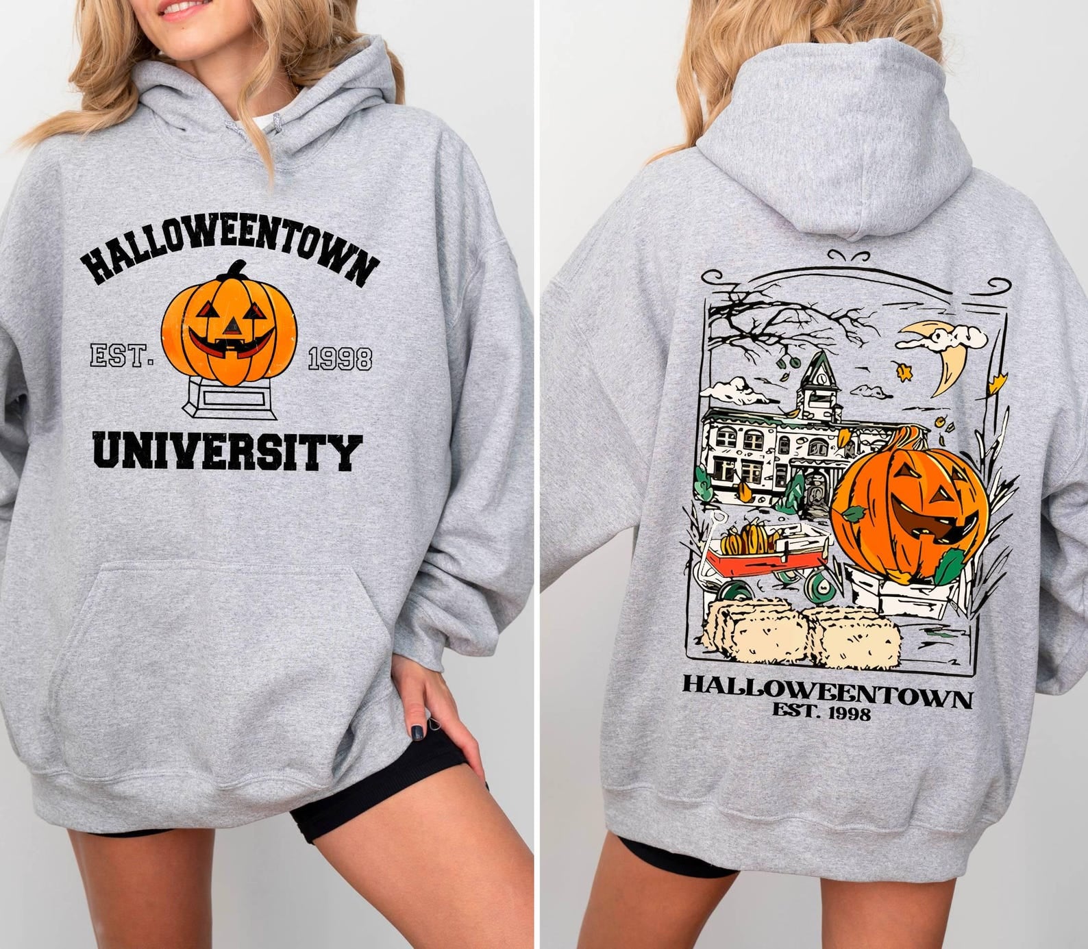 Halloweentown Est 1998 Hoodie,Front and Back Halloweentown University Hoodie,Vintage Halloweentown Hoodie,Cute Fall Hoodie,Retro Fall Hoodie