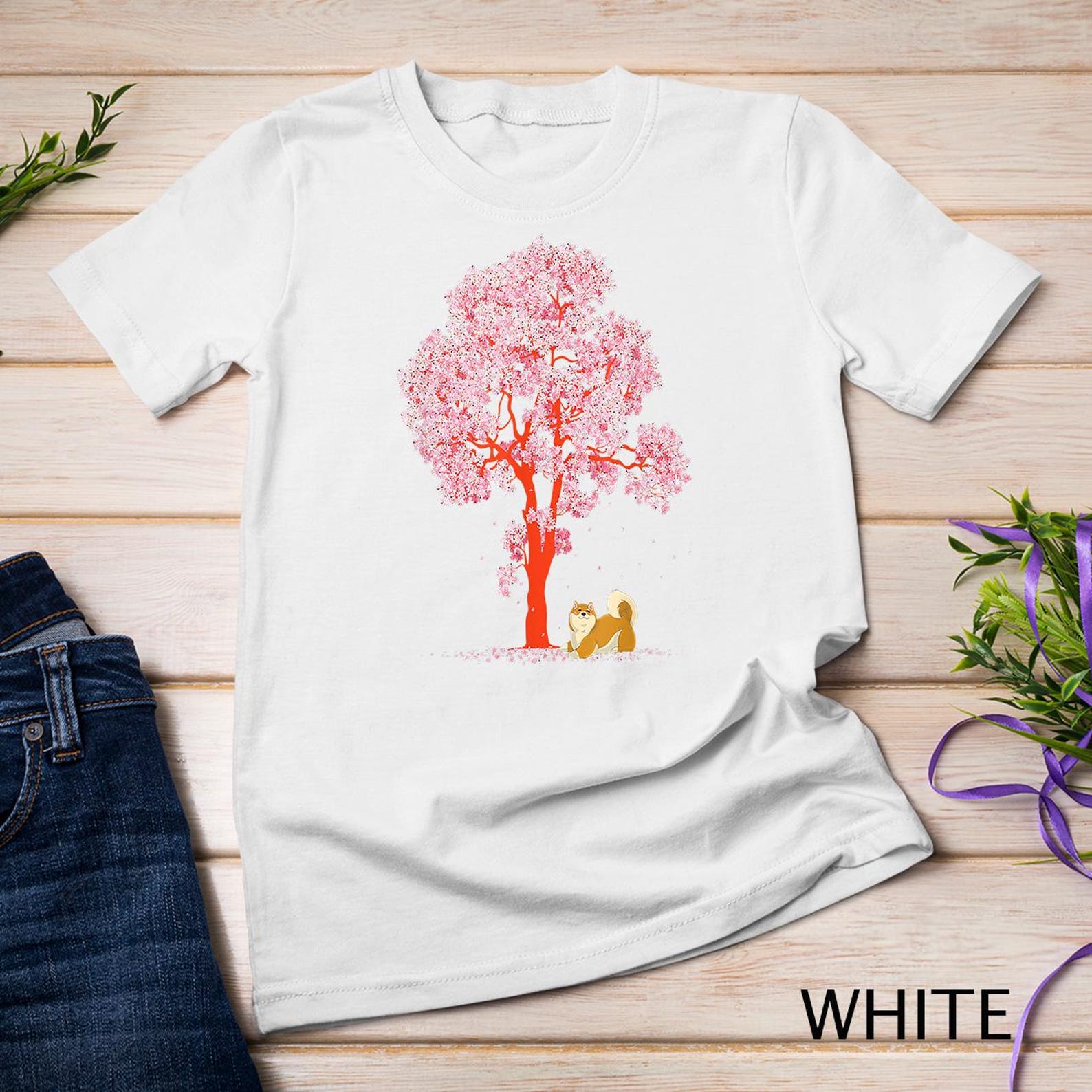 Sakura Japan Cherry Blossom Dog Kawaii Anime Pet Shiba Inu T-shirt Sweatshirt