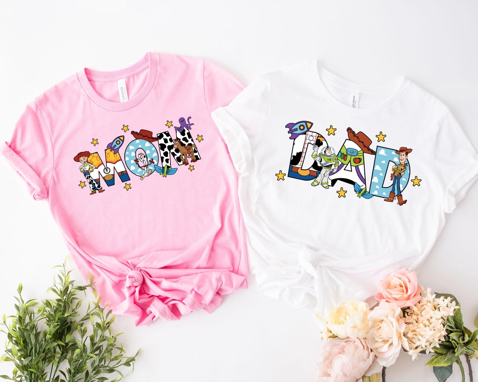 Retro Mom and Dad Disney Toy Story Shirt, New Mom Shirt,New Dad Shirt,Disney Dad Shirt,Pregnancy Announcement Shirt,Matching Mom and Dad Tee
