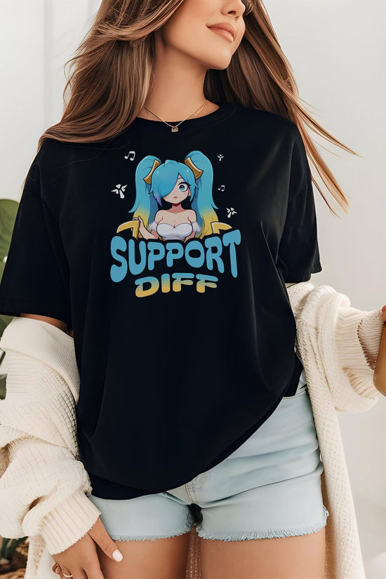 Support Diff League of Legends Sona T-Shirt | LoL Gaming Tee, Gamer Shirt, Video Game Apparel, Funny Gaming Gift, Sup Lover Shirt