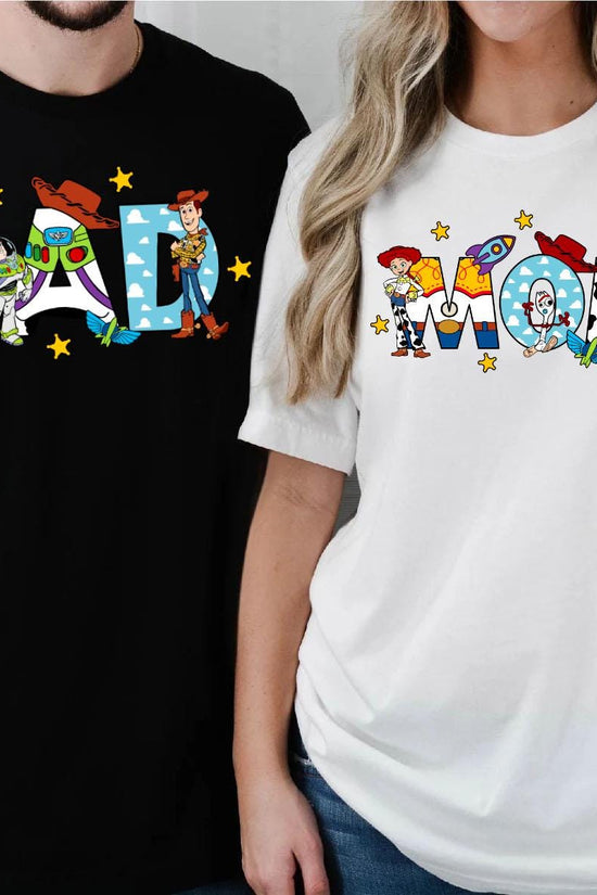 Retro Mom and Dad Disney Toy Story Shirt, New Mom Shirt,New Dad Shirt,Disney Dad Shirt,Pregnancy Announcement Shirt,Matching Mom and Dad Tee