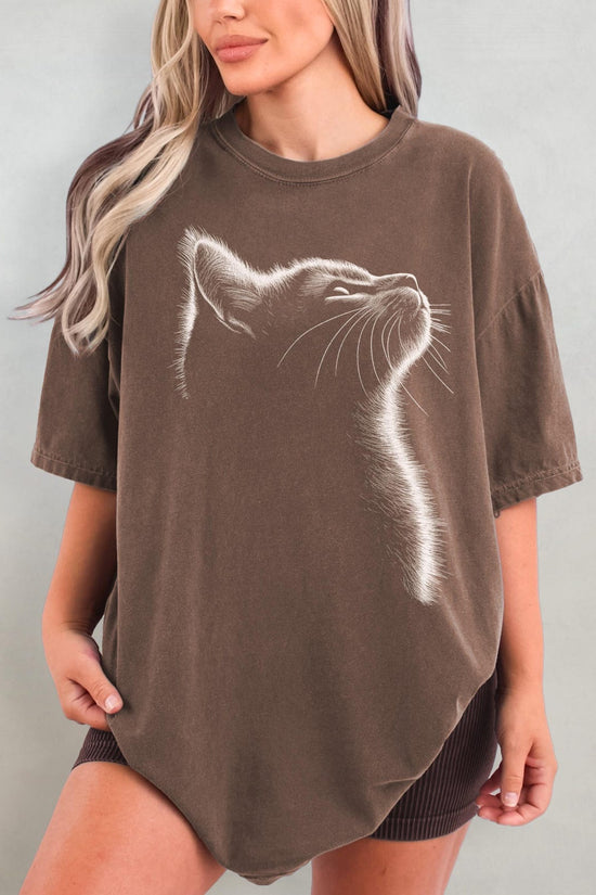 Aesthetic Cat Shirt - Cat, Gift For Cat Owner, Cat Mom Graphic Tee, Cat Lover Gift, Cat Dad Tshirt, Trendy Cat Shirt