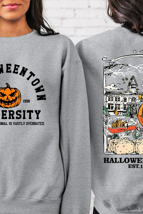 Halloweentown Est 1998 Back and Front Sweatshirt, Retro Halloween Town Crewneck Sweater Halloweentown University Halloween Fall Sweatshirt