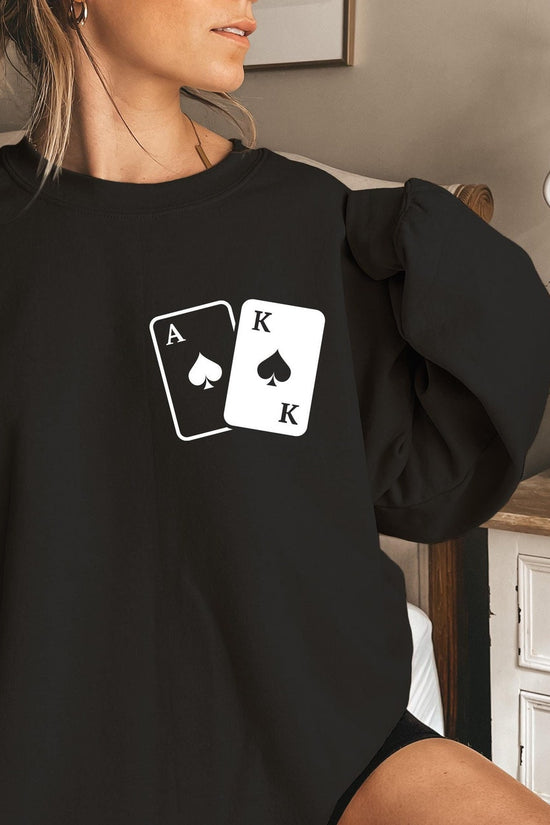 Playing Cards Sweatshirt, Unisex Card Game Sweater, Gamer Crewneck, Card Lover Sweatshirt, Deck of Cards, Poker Lover Gift