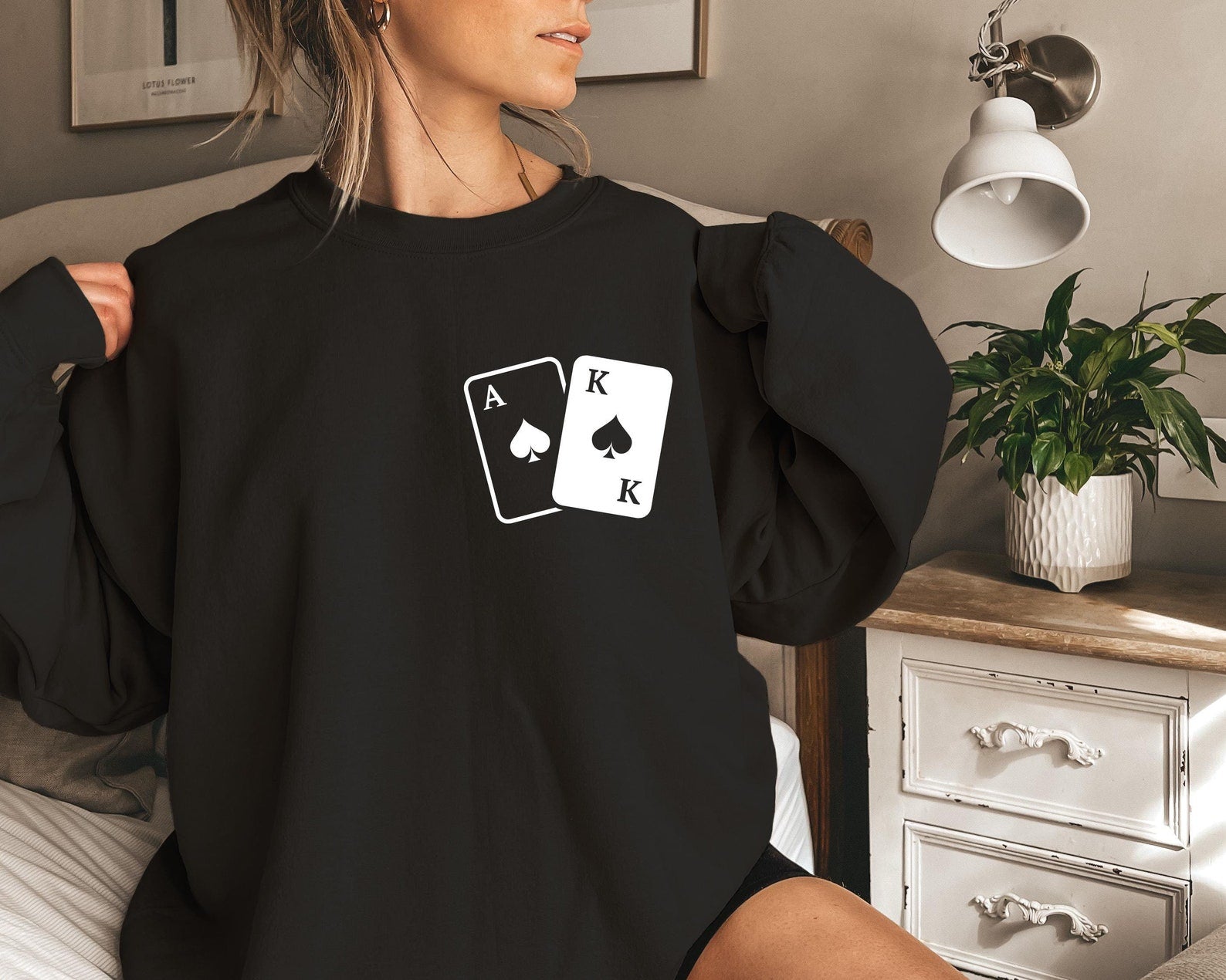Playing Cards Sweatshirt, Unisex Card Game Sweater, Gamer Crewneck, Card Lover Sweatshirt, Deck of Cards, Poker Lover Gift