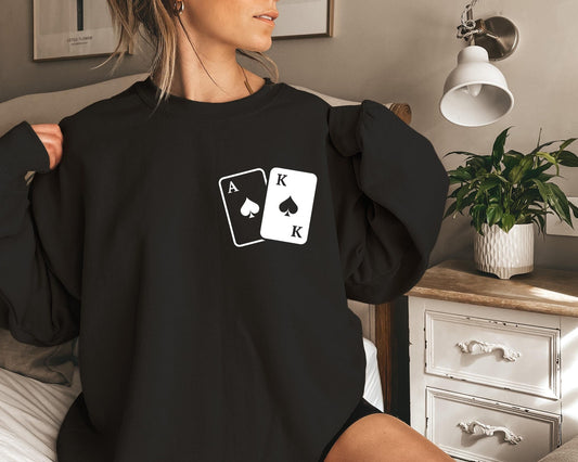 Playing Cards Sweatshirt, Unisex Card Game Sweater, Gamer Crewneck, Card Lover Sweatshirt, Deck of Cards, Poker Lover Gift
