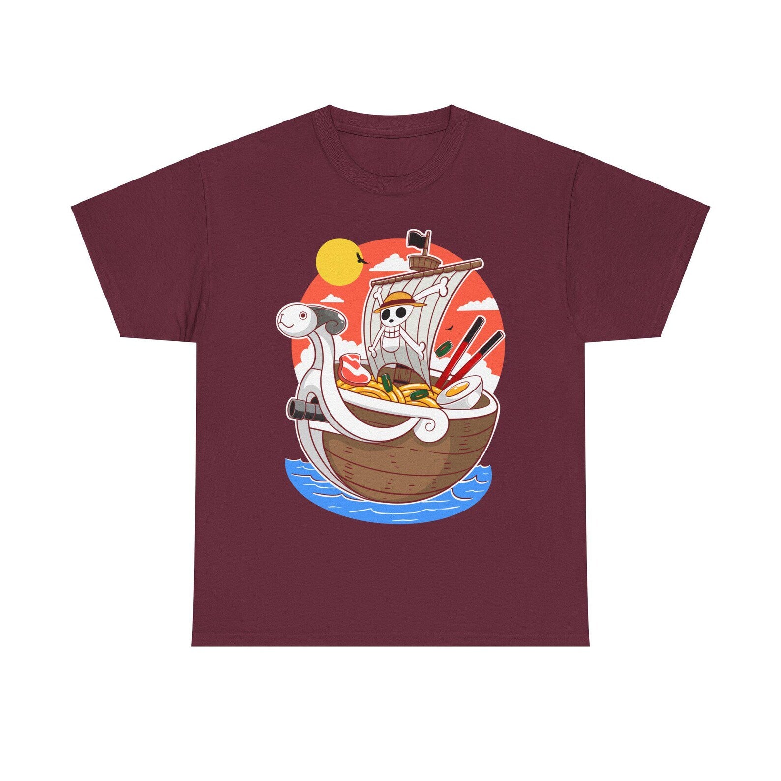 Ramen Luffy Anime Shirt, One Piece Ramen Noodles Shirt, Pirate King Manga Shirt, Asian Food Anime Gift, Straw Hat Pirates Ramen Japanese Tee