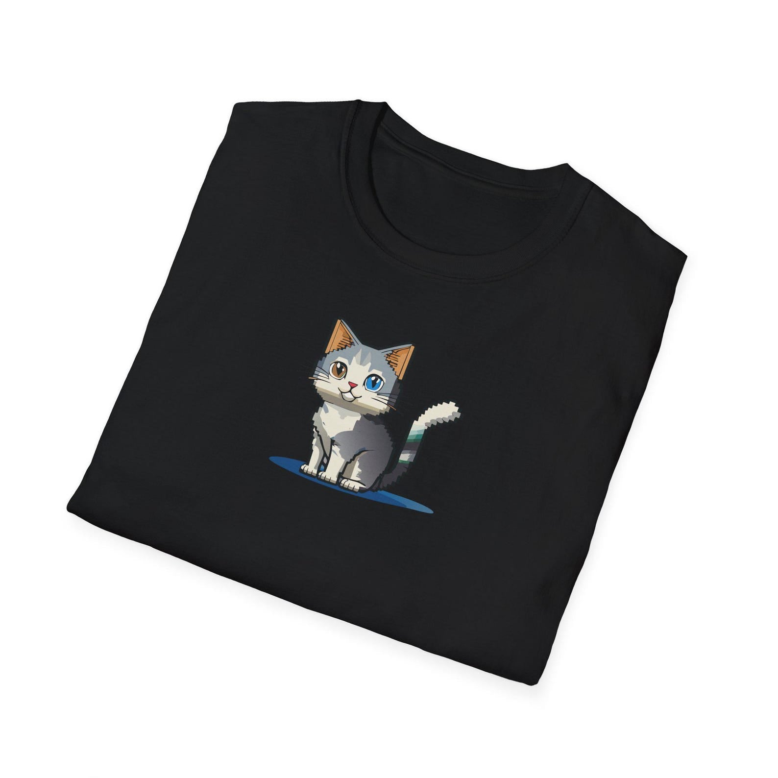 Anime Pixel Cat T-Shirt | Cute Kawaii Kitty Graphic Tee|Adorable Cartoon Feline Shirt|Japanese Anime Cat Art Tee|Whimsical Pet Lover T-Shirt