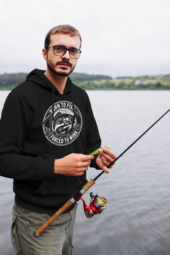 Fishing gifts for men - Father’s Day present born to fish Angler Shirt funny slogan hoodie for him - mens fisherman Angling clothing
