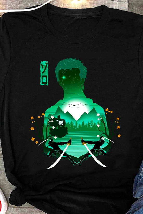 Zoro Haki Straw Hat Shirt, Swordsman Roronoa Zoro Enma Sword One Piece Gear Anime Shirt, Mugiwara, Mihawk, Japanese Pirate King Manga Tee