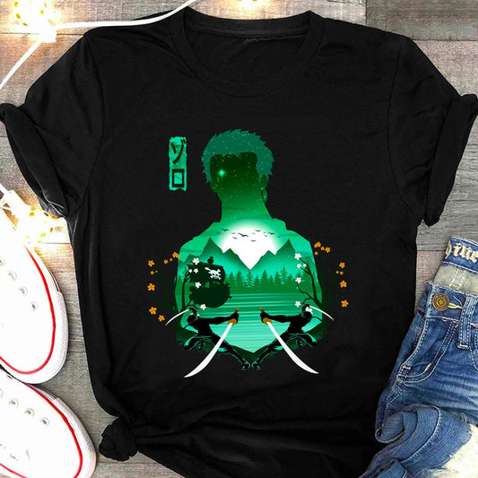 Zoro Haki Straw Hat Shirt, Swordsman Roronoa Zoro Enma Sword One Piece Gear Anime Shirt, Mugiwara, Mihawk, Japanese Pirate King Manga Tee