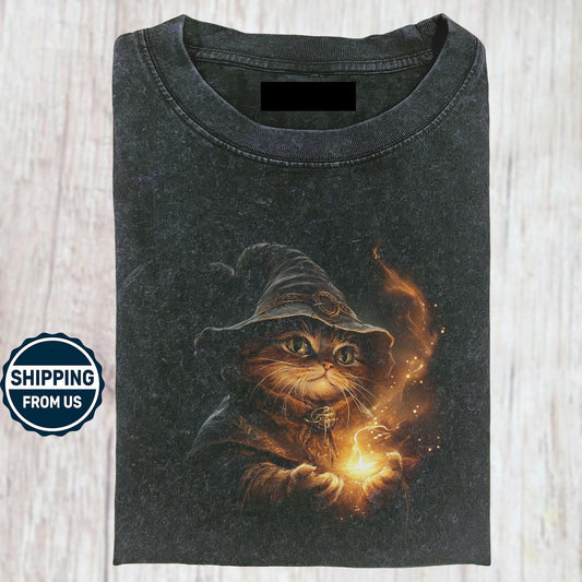 Wizard Cat Comfort Colors Cat, Witchy Vibes Shirt, Vintage Witch Shirt, Lotr Meme Shirt, Cat Lovers Tee Shirt, Gift For Women And Men