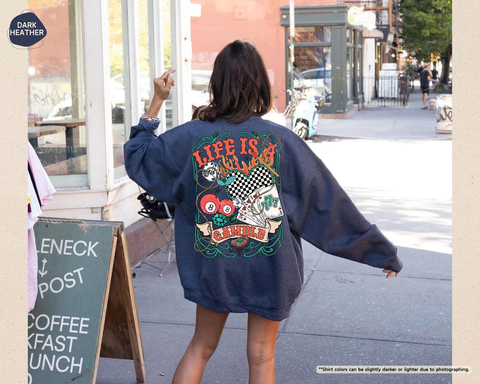 Life is a Gamble Sweatshirt, Poker Player Clothing, Playing Cards Sweater, Wild West Party,Western Cowgirl