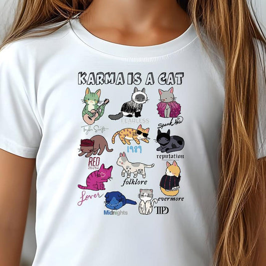 Karma Is A Cat Shirt, Cat Shirt, Cat Lover Shirt, Cat Mom Gift, Cat Dad Gift, Cat Lover Gift, Cat Owner Gift, Funny Cat Tee