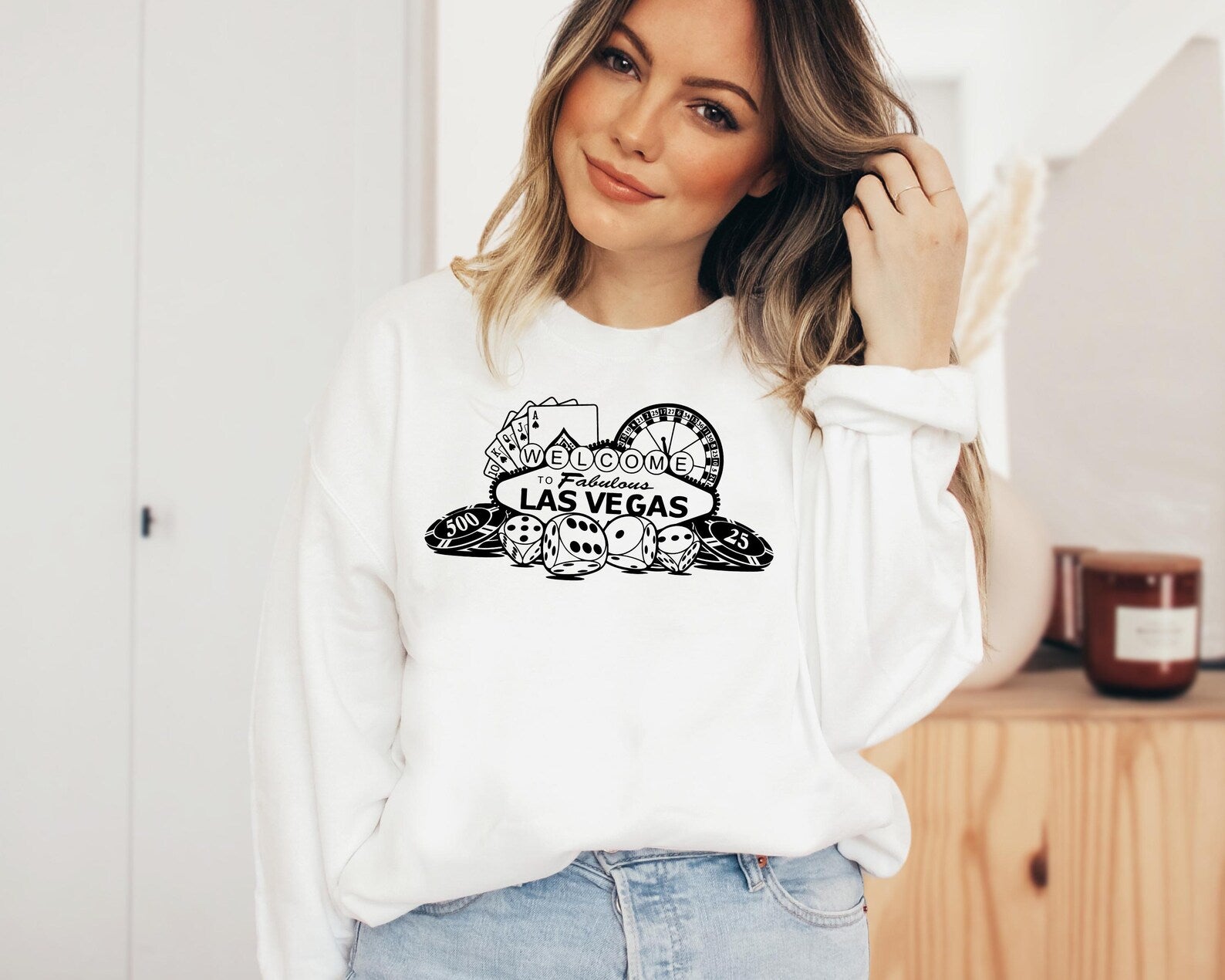 Welcome To Fabulous Las Vegas Sweatshirt and Hoodie, Retro Casino Gambling Sweatshirt